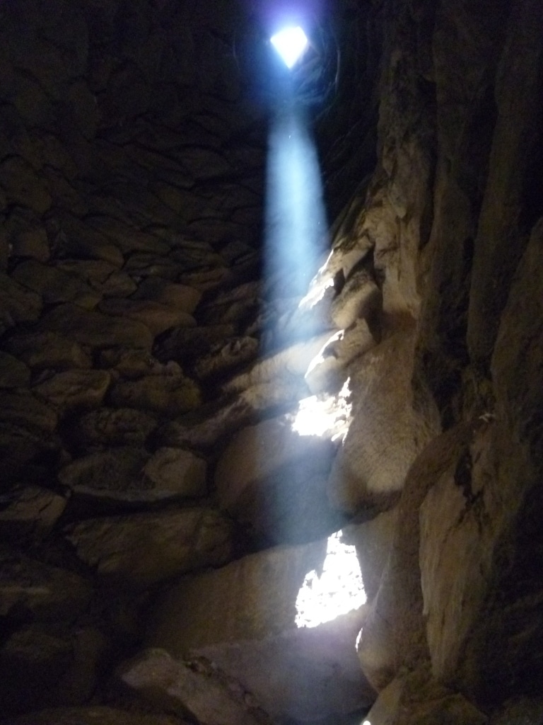 inside a nuragi on solstice day june 21