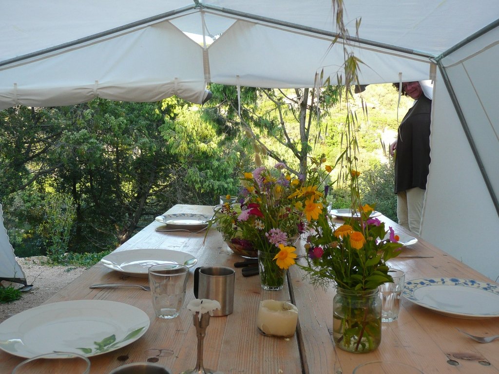 Tea tent at Cala Jami, Sufi Earth Spirit Sardinia