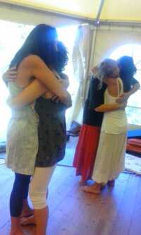 session at Cala Jami inside meditation tent